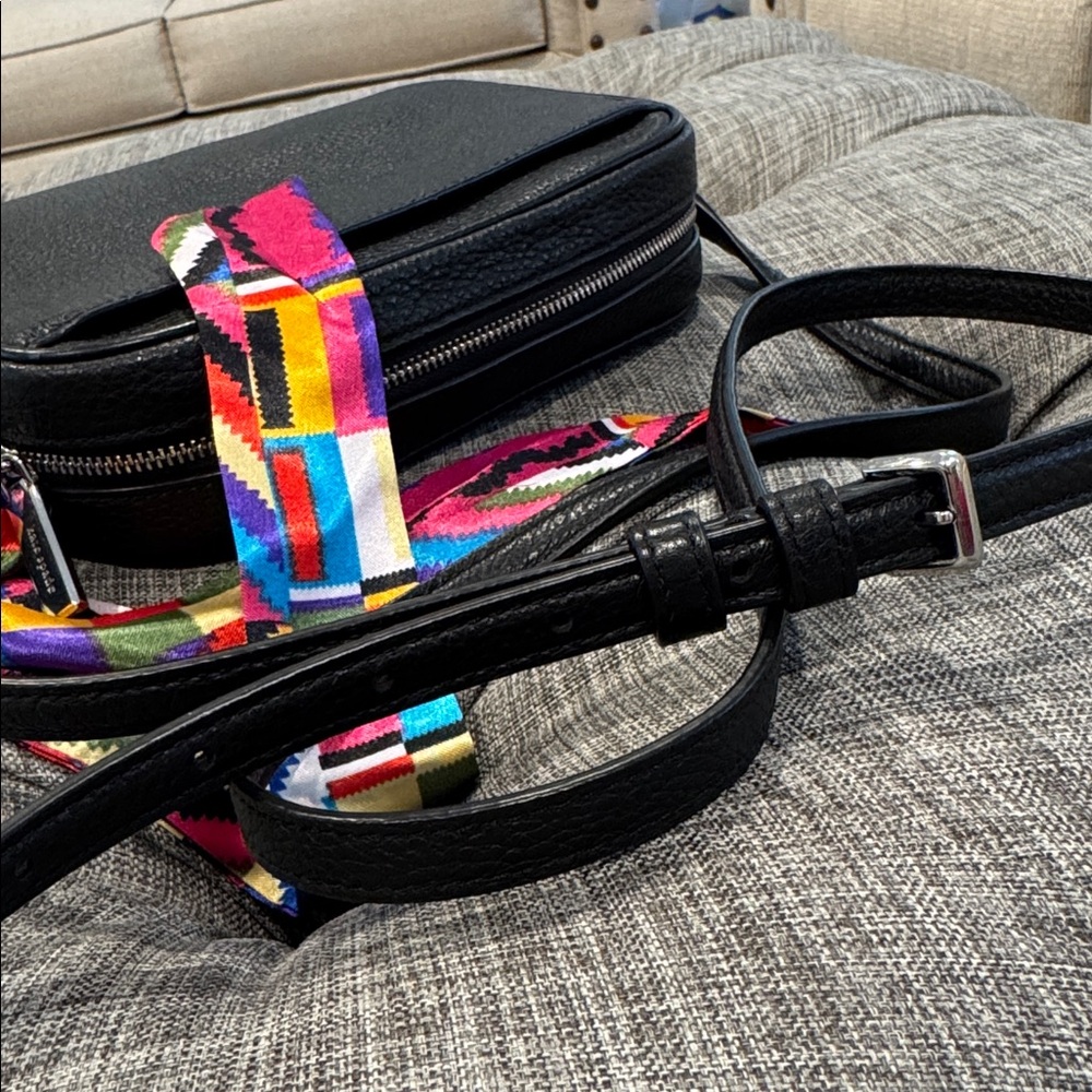 Kate Spade Bag Glitter On Mini Camera Black Pebbled Leather Crossbody - Picture 14 of 17